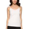 GYS Women’s Bamboo Viscose Camisole Undershirt Adjustable Spaghetti Strap Layering Tank Top(White)