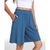 GYS Women’s Bamboo Viscose Pajama Shorts – Super Soft Sleep Shorts with Pockets & Elastic Waist(Blue)