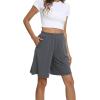 GYS Women’s Bamboo Viscose Pajama Shorts – Super Soft Sleep Shorts with Pockets & Elastic Waist(Carbon Grey)