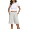 GYS Women’s Bamboo Viscose Pajama Shorts – Super Soft Sleep Shorts with Pockets & Elastic Waist(Light Grey)