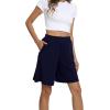 GYS Women’s Bamboo Viscose Pajama Shorts – Super Soft Sleep Shorts with Pockets & Elastic Waist(Navy)