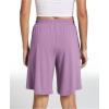 GYS Women’s Bamboo Viscose Pajama Shorts – Super Soft Sleep Shorts with Pockets & Elastic Waist(Purple)