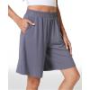 GYS Women’s Bamboo Viscose Pajama Shorts – Super Soft Sleep Shorts with Pockets & Elastic Waist(Reddish Grey)