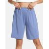 GYS Women’s Bamboo Viscose Pajama Shorts – Super Soft Sleep Shorts with Pockets & Elastic Waist(Witt Blue)
