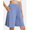 GYS Women’s Bamboo Viscose Pajama Shorts – Super Soft Sleep Shorts with Pockets & Elastic Waist(Witt Blue)