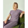 GYS Women’s Bamboo Viscose Pajamas Short Sleeve Sleep Shirt and Flare Pj Pants Sleepwear Set(Violet)