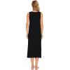 GYS Womens Bamboo Viscose Sleeveless Long Nightgowns(Black)