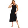 GYS Womens Bamboo Viscose Sleeveless Long Nightgowns(Black)