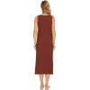 GYS Womens Bamboo Viscose Sleeveless Long Nightgowns(Brick Red)