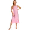 GYS Womens Bamboo Viscose Sleeveless Long Nightgowns(Pink)
