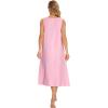 GYS Womens Bamboo Viscose Sleeveless Long Nightgowns(Pink)