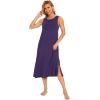 GYS Womens Bamboo Viscose Sleeveless Long Nightgowns(Purple)