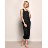 GYS Womens Pajama Set, Bamboo Viscose Pjs, Sleeveless Satin V-Neck Tank Top and Capri Pants 2 Piece Lounge Set(Black)