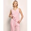 GYS Womens Pajama Set, Bamboo Viscose Pjs, Sleeveless Satin V-Neck Tank Top and Capri Pants 2 Piece Lounge Set(Pink)