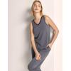 GYS Womens Pajama Set, Bamboo Viscose Pjs, Sleeveless Satin V-Neck Tank Top and Capri Pants 2 Piece Lounge Set(Reddish Grey)