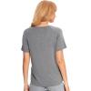 GYS Womens Pajama Tops Short Sleeve Shirts Summer Comfy Crew Neck Sleep T-Shirt(Heather Grey)