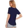 GYS Womens Pajama Tops Short Sleeve Shirts Summer Comfy Crew Neck Sleep T-Shirt(Navy)