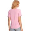 GYS Womens Pajama Tops Short Sleeve Shirts Summer Comfy Crew Neck Sleep T-Shirt(Pink)