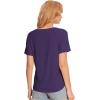 GYS Womens Pajama Tops Short Sleeve Shirts Summer Comfy Crew Neck Sleep T-Shirt(Purple)