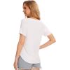 GYS Womens Pajama Tops Short Sleeve Shirts Summer Comfy Crew Neck Sleep T-Shirt(White)
