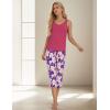 GYS Women’s Viscose Pajama Sets Sleeveless Sleepwear Soft Tank Top and Capri Pants Pjs Lounge Set(Raspberry)