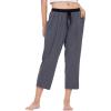GYS Bamboo Viscose Capri Pajama Pants for Women Soft Summer Lounge Pants with Pockets(Dark Heather Grey)
