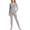 GYS Bamboo Viscose Long Johns Sets Thermal Underwear for Women Long Sleeve Base Layer(Grey)