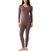 GYS Bamboo Viscose Long Johns Sets Thermal Underwear for Women Long Sleeve Base Layer(Khaki)