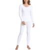 GYS Bamboo Viscose Long Johns Sets Thermal Underwear for Women Long Sleeve Base Layer(White)