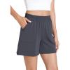 GYS Bamboo Viscose Pajama Shorts Women Soft Sleep Shorts with Pockets Comfy Lounge Shorts Pj Bottoms(Charcoal)
