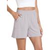 GYS Bamboo Viscose Pajama Shorts Women Soft Sleep Shorts with Pockets Comfy Lounge Shorts Pj Bottoms(Light Grey)