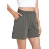 GYS Bamboo Viscose Pajama Shorts Women Soft Sleep Shorts with Pockets Comfy Lounge Shorts Pj Bottoms(Olive)