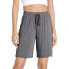 GYS Bamboo Viscose Pajama Shorts for Women Soft Summer Sleep Shorts with Pockets(Dark Heather Grey)