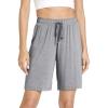GYS Bamboo Viscose Pajama Shorts for Women Soft Summer Sleep Shorts with Pockets(Heather Grey)