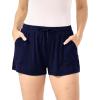 GYS Women’s Pajama Bottoms Soft and Comfy Bamboo-derived Viscose Drawstring Pajama Shorts(Navy)