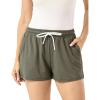 GYS Womens Pajama Shorts Drawstring Waist Lounge Shorts with Pockets, Viscose Made from Bamboo(Greyish Green)