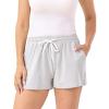 GYS Womens Pajama Shorts Drawstring Waist Lounge Shorts with Pockets, Viscose Made from Bamboo(Light Grey)