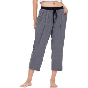 GYS Bamboo Viscose Capri Pajama Pants for Women Soft Summer Lounge Pants with Pockets(Heather Grey)