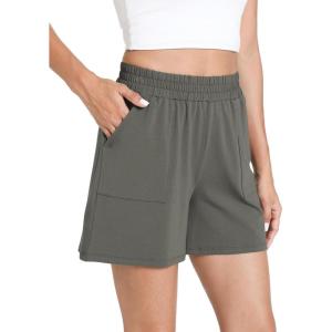 GYS Bamboo Viscose Pajama Shorts Women Soft Sleep Shorts with Pockets Comfy Lounge Shorts Pj Bottoms(Olive)