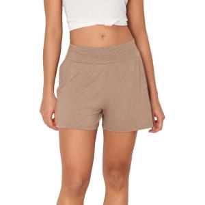 GYS Bamboo Viscose Pajama Shorts for Women, Casual Micro Mini Lounge Shorts, Soft Comfy Sleep Bottoms(Camel)