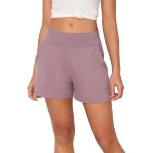 GYS Bamboo Viscose Pajama Shorts for Women, Casual Micro Mini Lounge Shorts, Soft Comfy Sleep Bottoms(Purplish Grey)