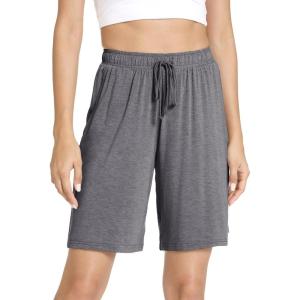 GYS Bamboo Viscose Pajama Shorts for Women Soft Summer Sleep Shorts with Pockets(Dark Heather Grey)