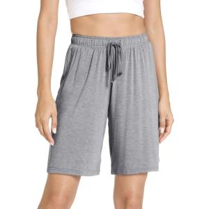 GYS Bamboo Viscose Pajama Shorts for Women Soft Summer Sleep Shorts with Pockets(Heather Grey)