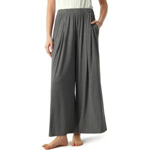 GYS Bamboo Viscose Women’s Pajama Bottoms Wide Leg Lounge Pants with Pockets(Dark Heather Grey)