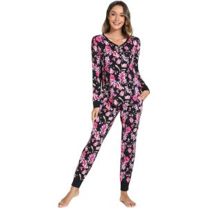 GYS Viscose from Bamboo Pajama Sets for Women Long Sleeve Sleepwear Soft Christmas Pjs Lounge Sets(Magnolia)
