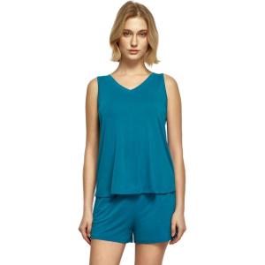 GYS Viscose from Bamboo Pajamas for Women V Neck Tank Top with Shorts Sleep Sets(Teal Blue)