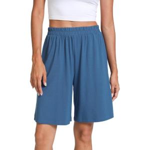 GYS Women’s Bamboo Viscose Pajama Shorts – Super Soft Sleep Shorts with Pockets & Elastic Waist(Blue)