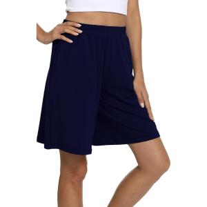 GYS Women’s Bamboo Viscose Pajama Shorts – Super Soft Sleep Shorts with Pockets & Elastic Waist(Navy)