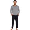 GYS Bamboo Viscose Men’s Pajama Sets Soft Long Sleeve Lounge Sets with Pockets