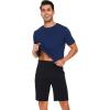 GYS Bamboo Viscose Mens Short Pajamas Set Summer Short Sleeve Pjs Set with Pockets